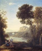 Claude Lorrain Landscape with Hagar and the Angel painting